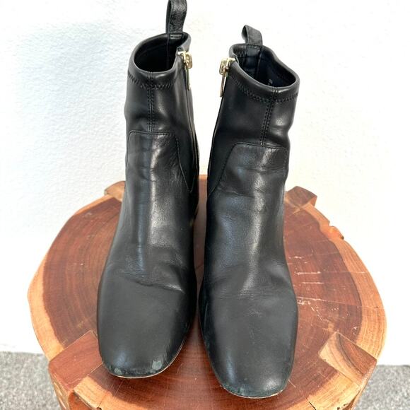 Coach Nala Black Monogram Heel Ankle Boots, Size 7.5 – Classic Logo Block Heels - Picture 5 of 11